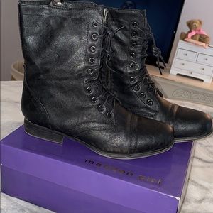 Madden Girl Black Combat Boots